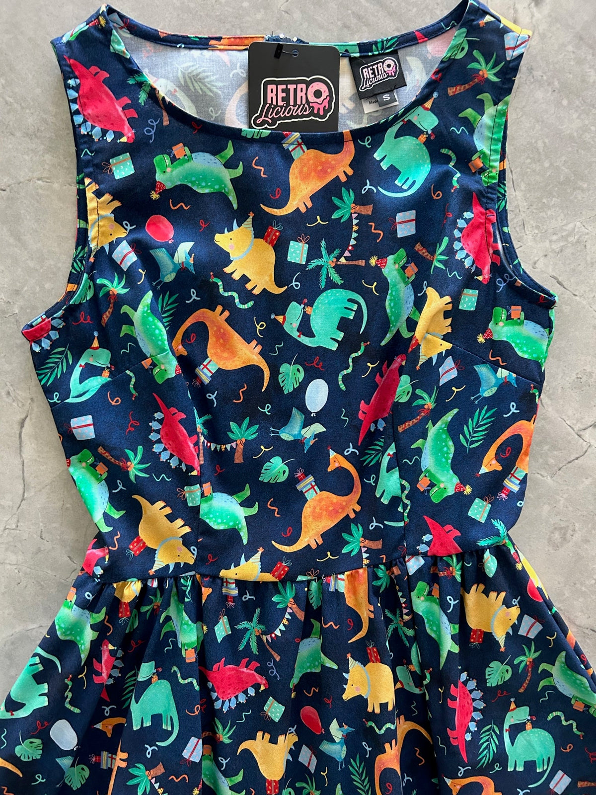 Party Dinos Vintage Dress - XS only, 1 left!