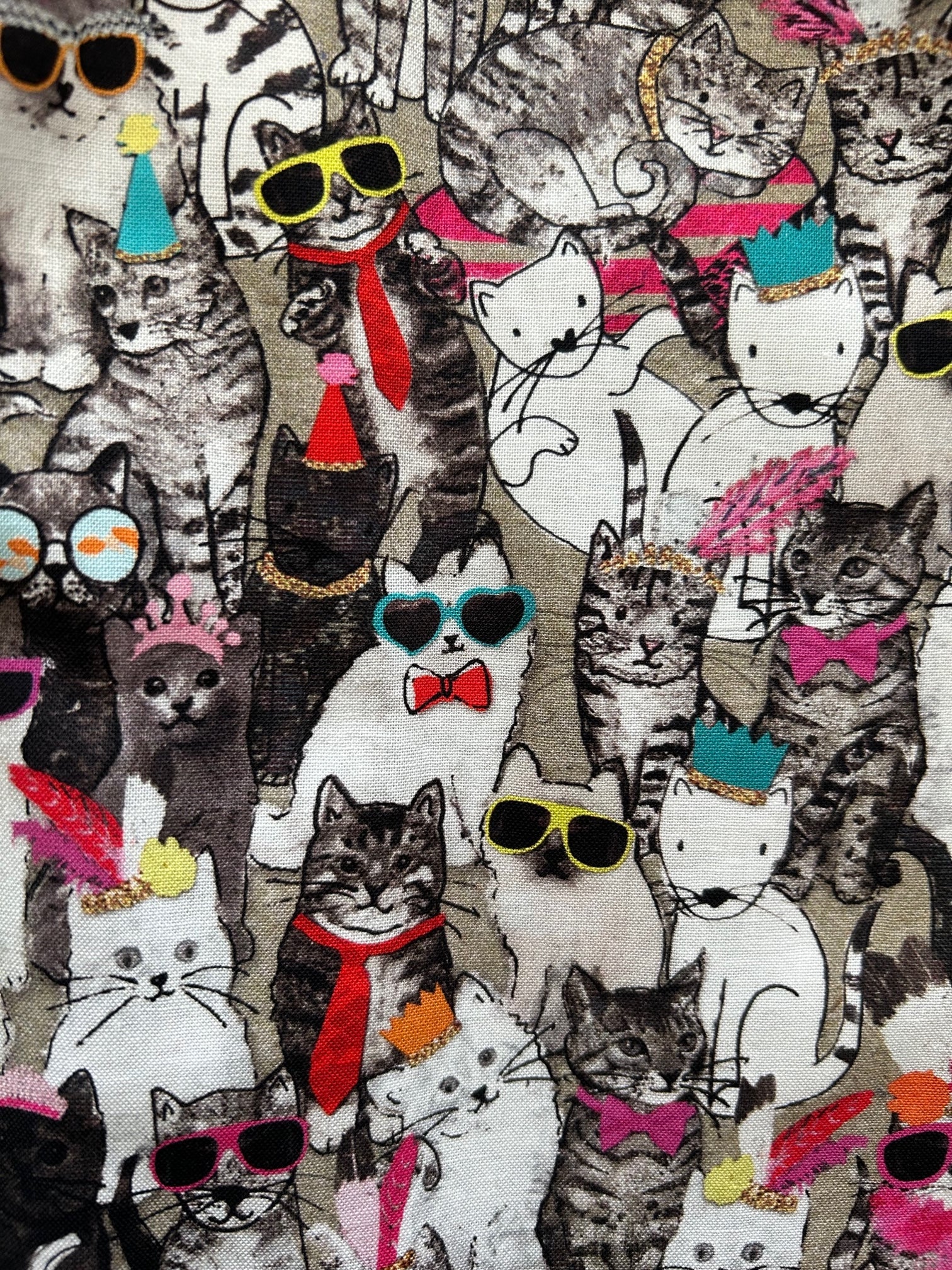 Cool Cats Shorter Length Fit & Flare Dress - 3X only, 1 left!