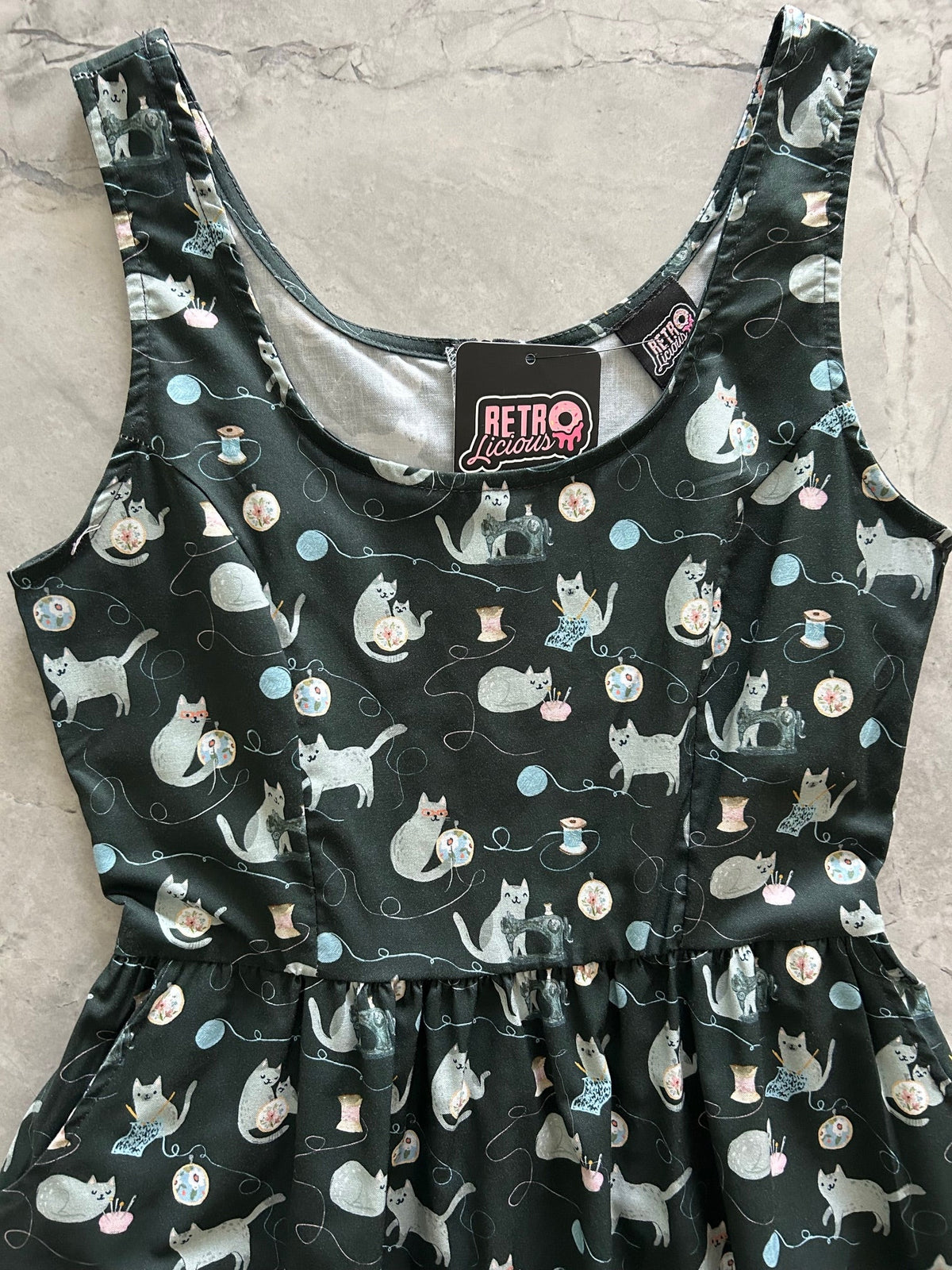Cats and Yarn Fit & Flare Dress - Small only, 1 left!
